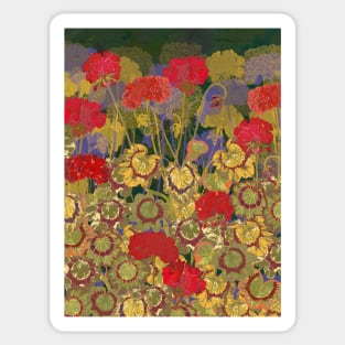 Red Geraniums Sticker